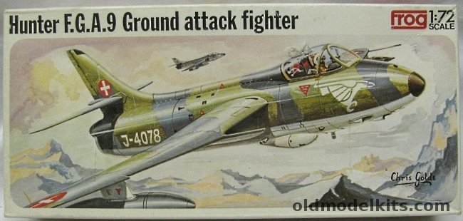 Frog 1/72 Hawker Hunter FGA Mk.9 or Mk.59 - RAF No. 54 Sq 1969 or Swiss No.1 Sq 1964, F204 plastic model kit